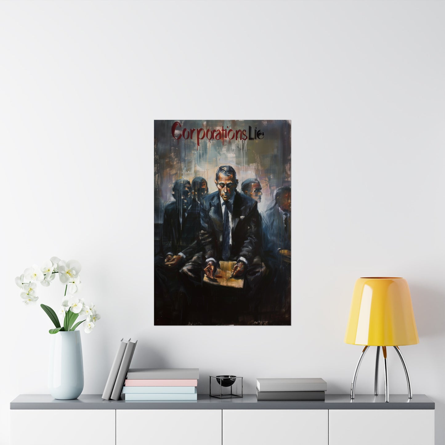 Corporations Lie Matte Poster Political Wall Art for Home Office or Dorm Decor | Fine Art with a Purpose!