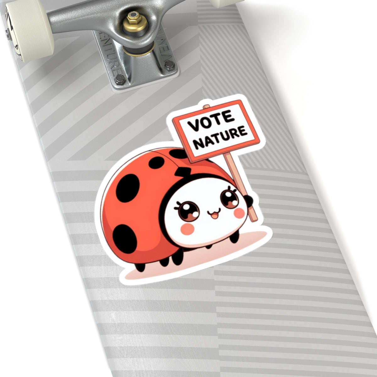 Inspirational Cute Ladybug Statement vinyl Sticker: Vote Nature! for laptop, kindle, phone, ipad, instrument case, notebook, mood board