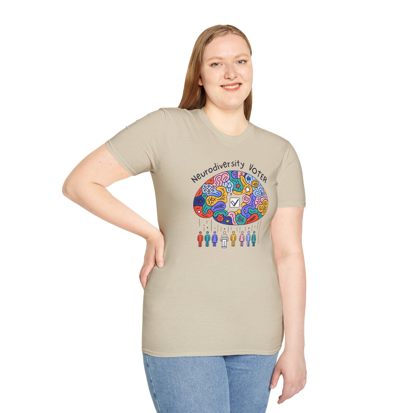 Neurodiversity Voter! Inspiring Statement Soft Style t-shirt |unisex| Whimsical Community, Show You Care! Activism!