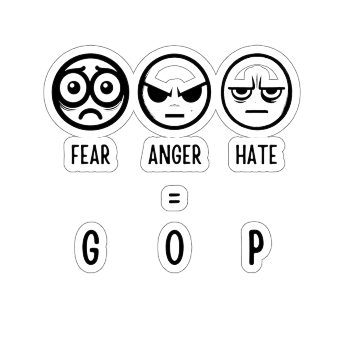 Fear, Anger, Hate = GOP Sticker