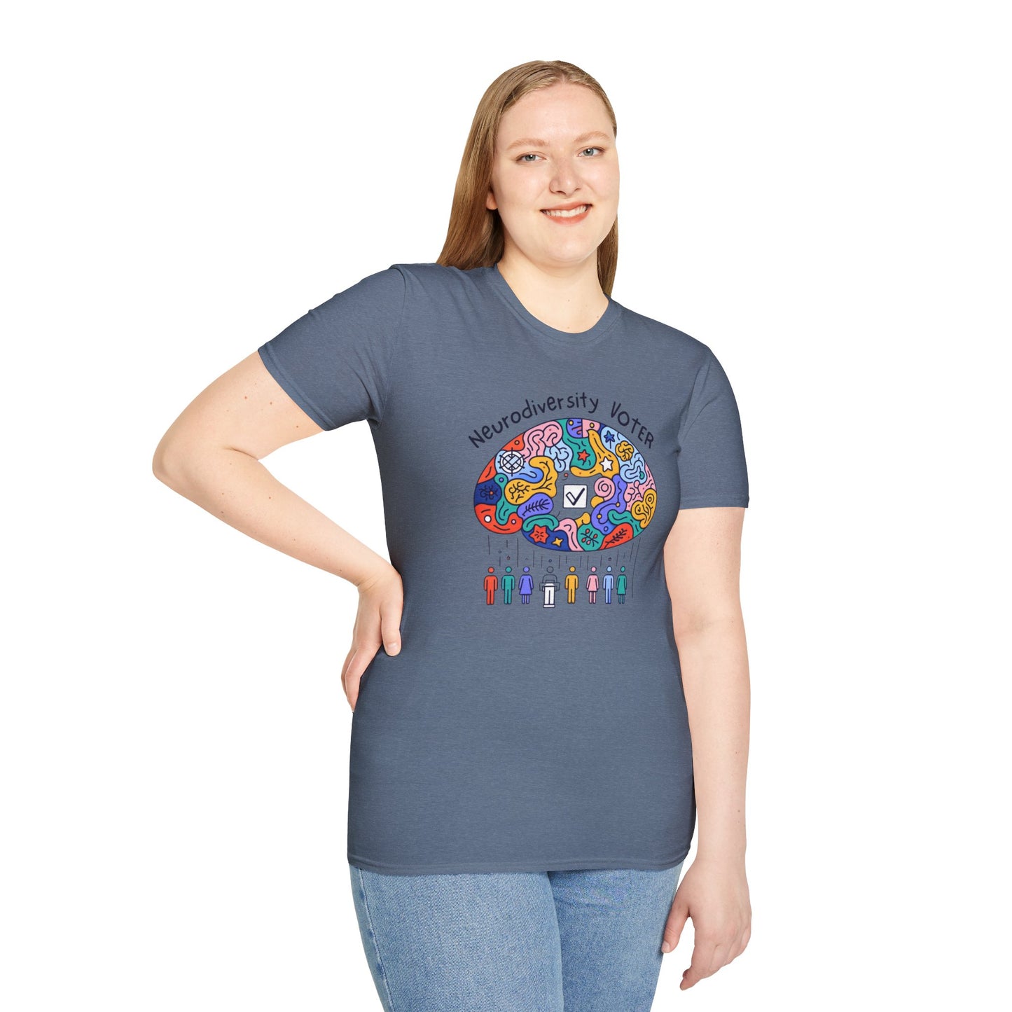 Neurodiversity Voter! Inspiring Statement Soft Style t-shirt |unisex| Whimsical Community, Show You Care! Activism!