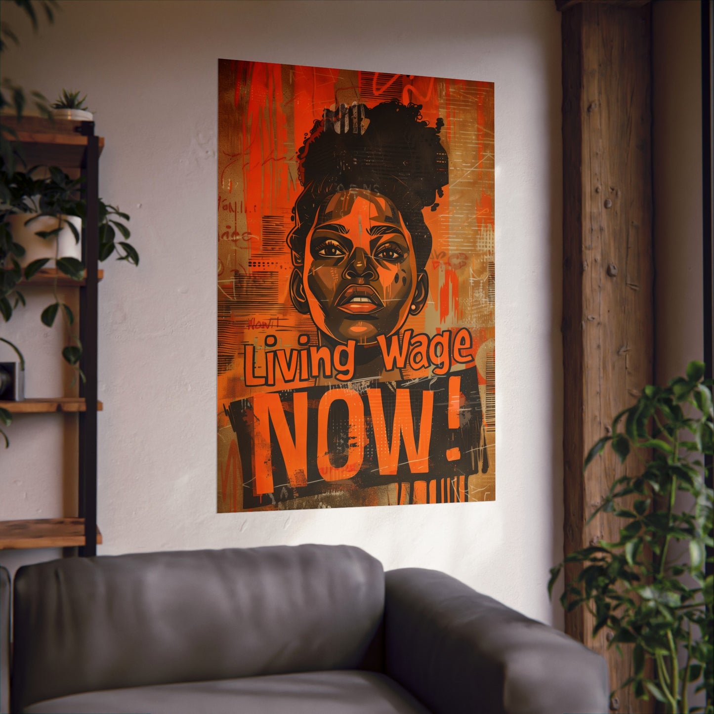 Living Wage Now Matte Vertical Poster Demand Respect Bold Statement Protest Poster Worker Labor Rights!