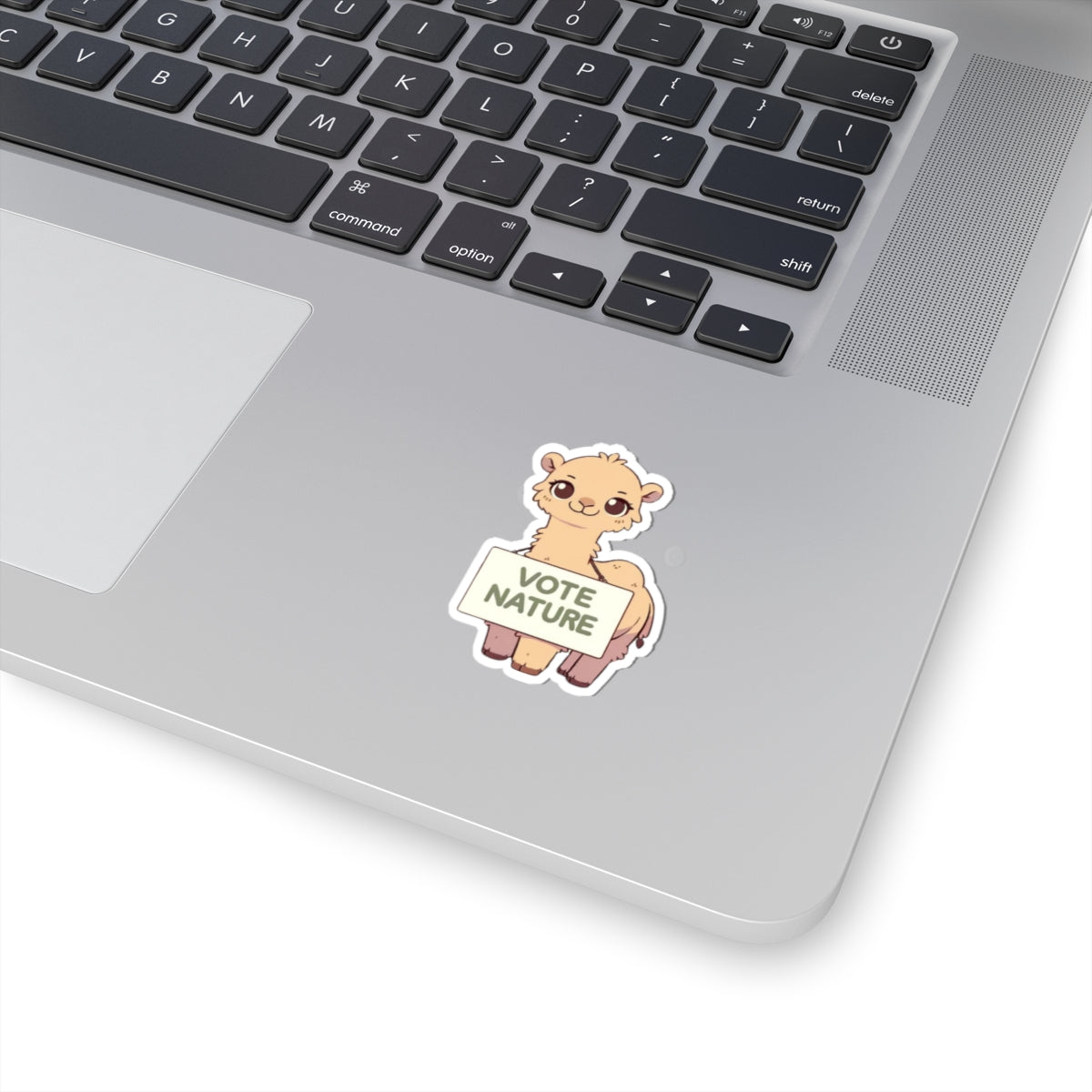 Inspirational Cute Camel Statement vinyl Sticker: Vote Nature! for laptop, kindle, phone, ipad, instrument case, notebook, mood board