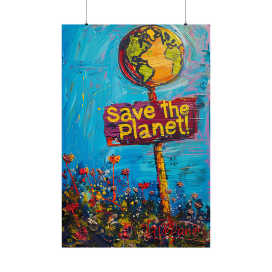 Save the Planet! Matte Poster Activist Political Poster for Home Office or Dorm Decor | Wall Art with a Purpose!