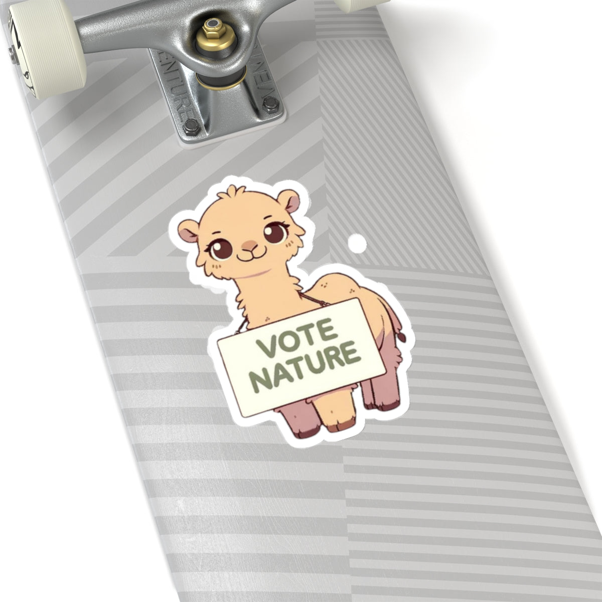 Inspirational Cute Camel Statement vinyl Sticker: Vote Nature! for laptop, kindle, phone, ipad, instrument case, notebook, mood board