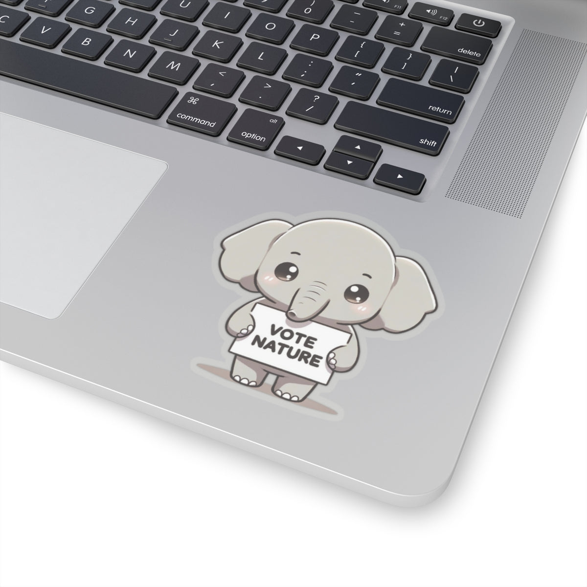Inspirational Cute Elephant Statement vinyl Sticker: Vote Nature! for laptop, kindle, phone, ipad, instrument case, notebook, mood board