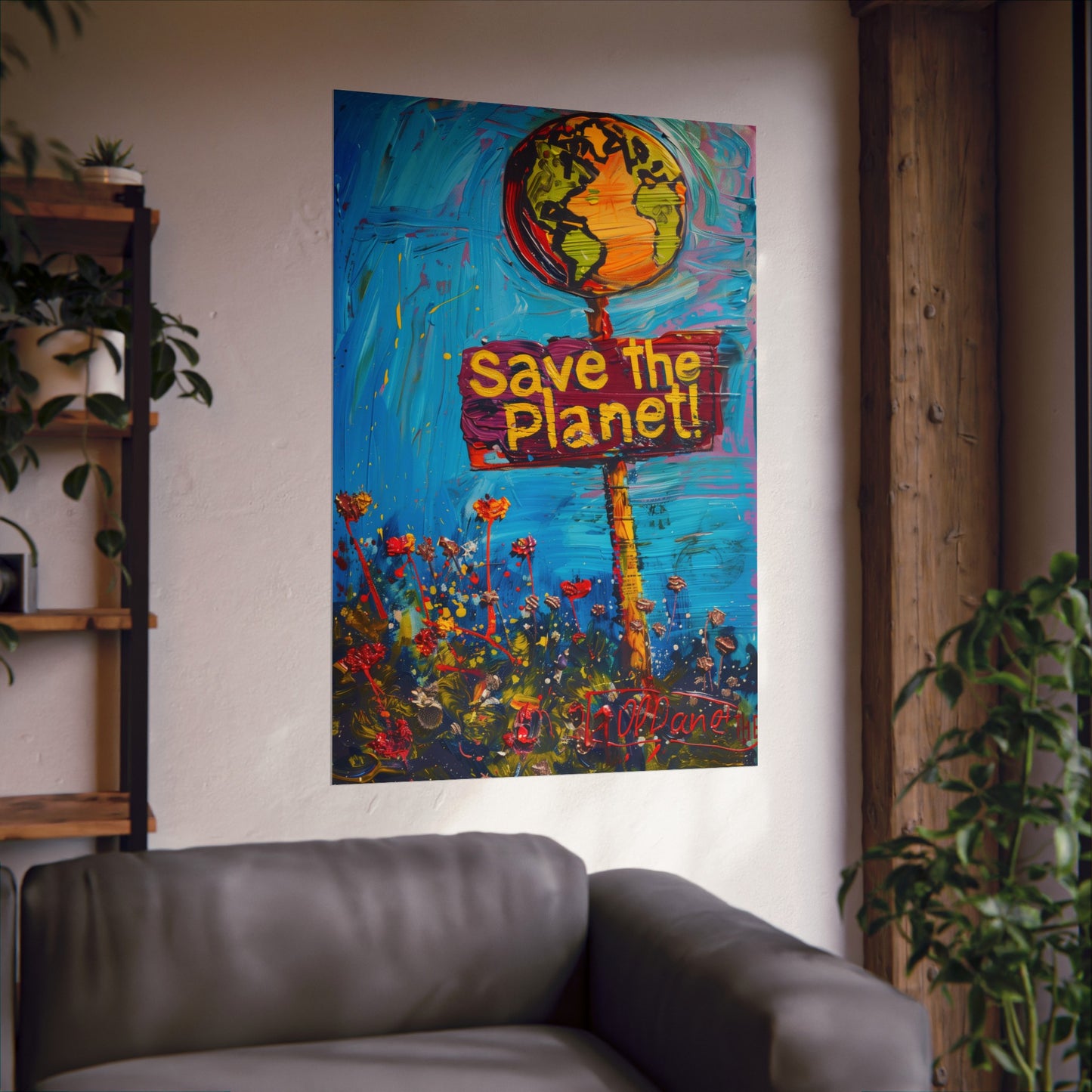 Save the Planet! Matte Poster Activist Political Poster for Home Office or Dorm Decor | Wall Art with a Purpose!