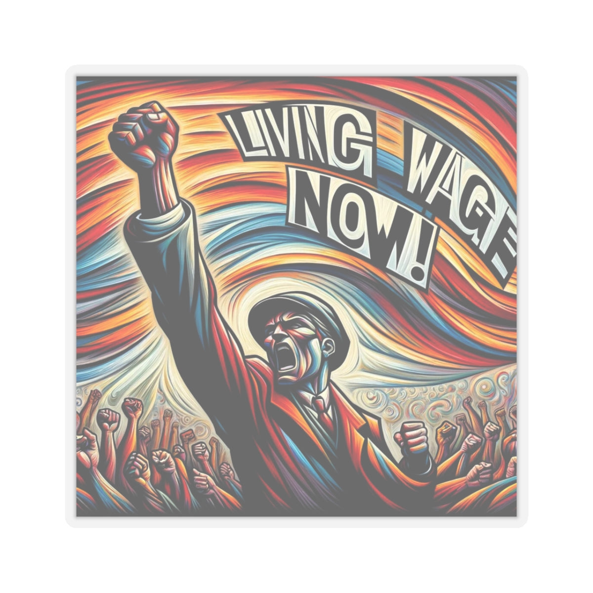 Bold and Uncompromising Statement Sticker: Living Wage Now!