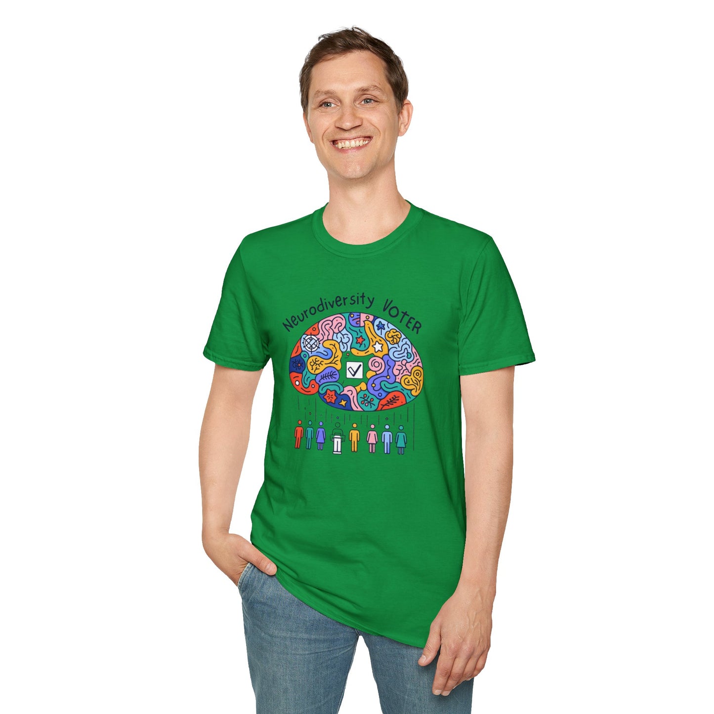 Neurodiversity Voter! Inspiring Statement Soft Style t-shirt |unisex| Whimsical Community, Show You Care! Activism!