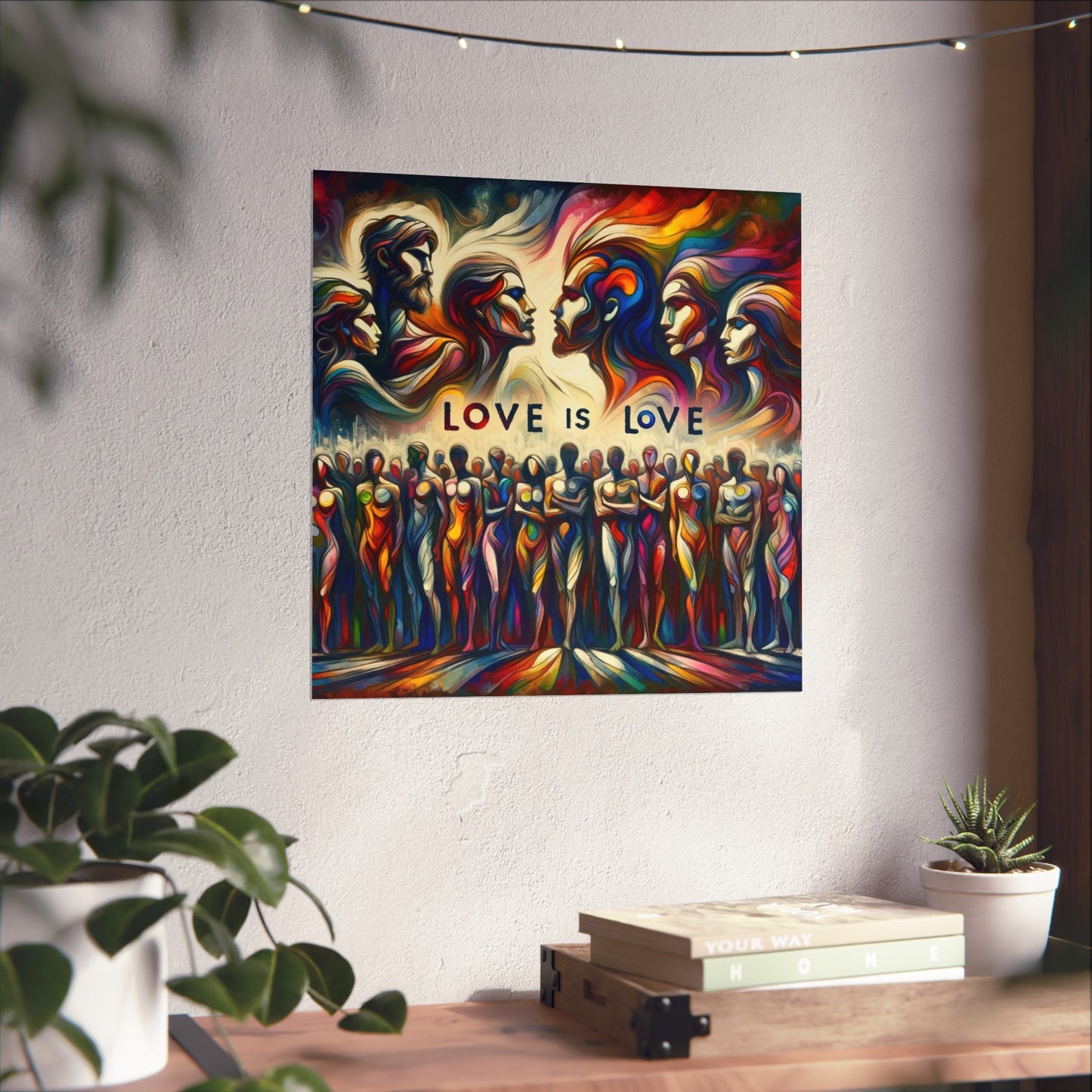 Gorgeous Statement Wall Art Poster: Love is Love! Expressionist Style Emotional Piece