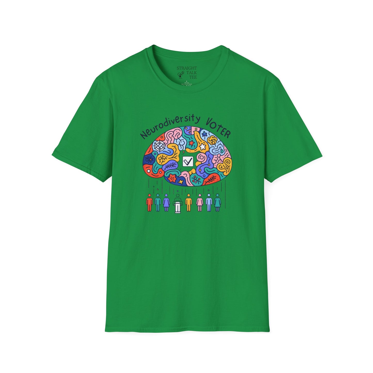 Neurodiversity Voter! Inspiring Statement Soft Style t-shirt |unisex| Whimsical Community, Show You Care! Activism!