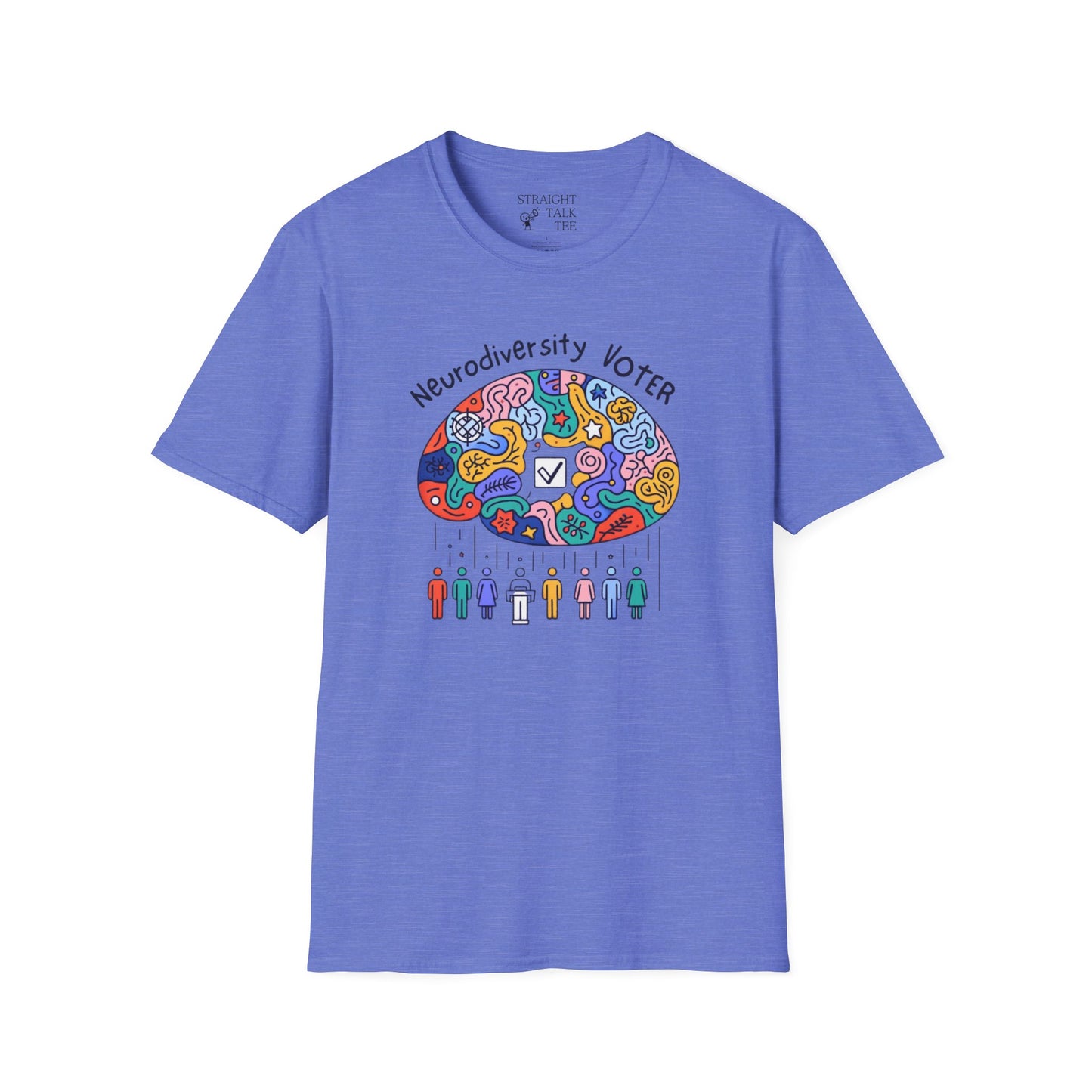 Neurodiversity Voter! Inspiring Statement Soft Style t-shirt |unisex| Whimsical Community, Show You Care! Activism!