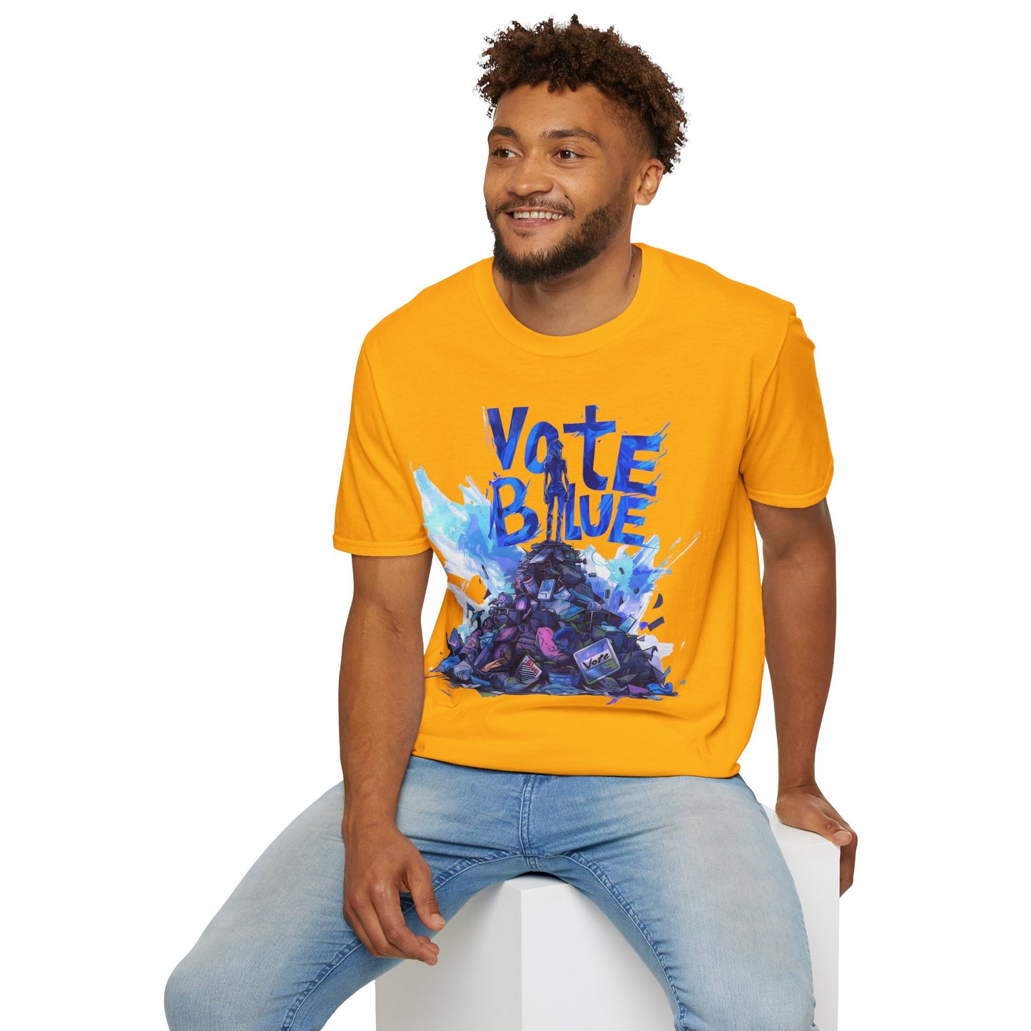 Vote Blue t-shirt Political tee Cyberpunk Protest Activism tshirt Leftist Liberal shirt Election Democrat t shirt