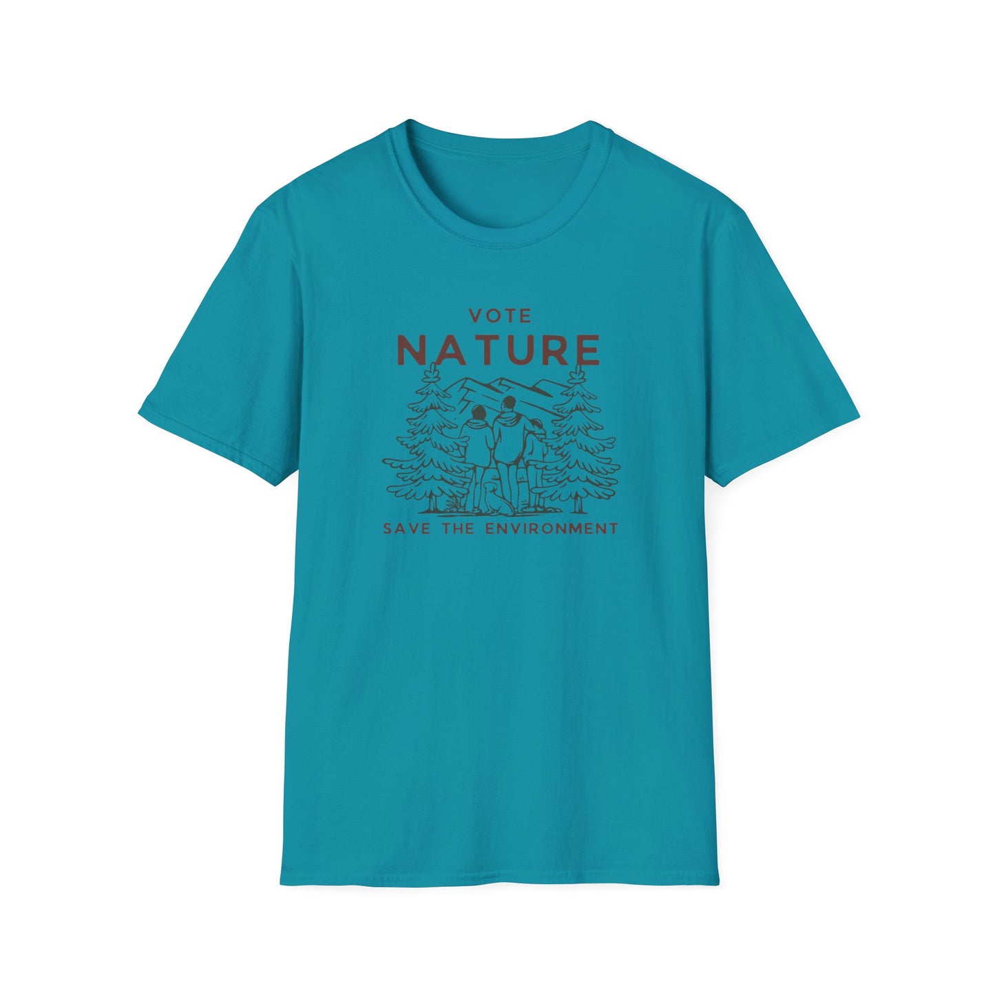 Inpirational Statement Soft-Syle Cotton t-shirt: Vote Nature, Save the Environment! Show you Care!