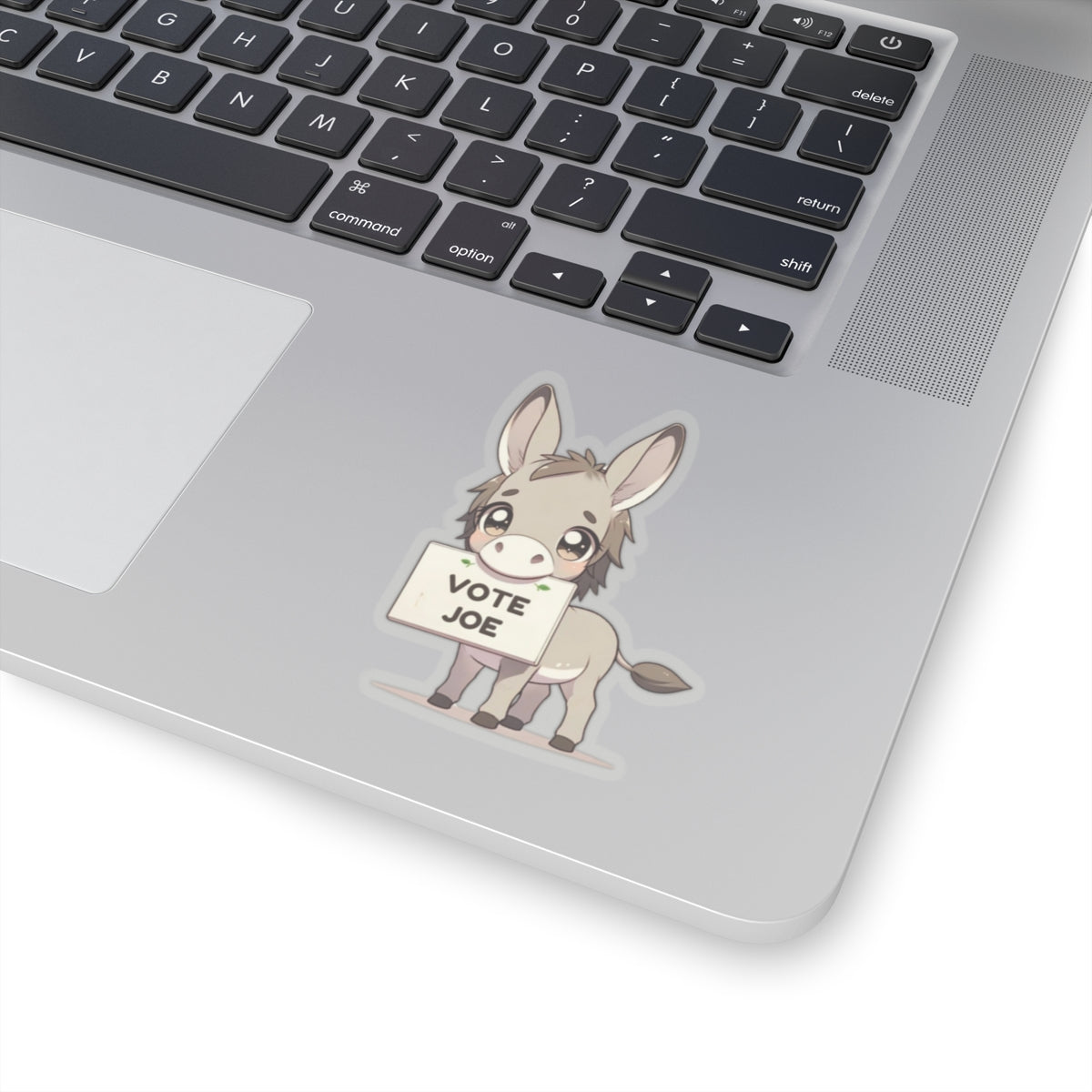 Cute Donkey Statement vinyl Sticker: Vote Joe! for laptop, kindle, phone, ipad, instrument case, notebook, mood board, or wall