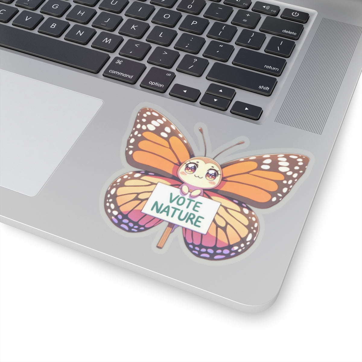 Inspirational Cute Butterfly Statement vinyl Sticker: Vote Nature! for laptop, kindle, phone, ipad, instrument case, notebook, mood board