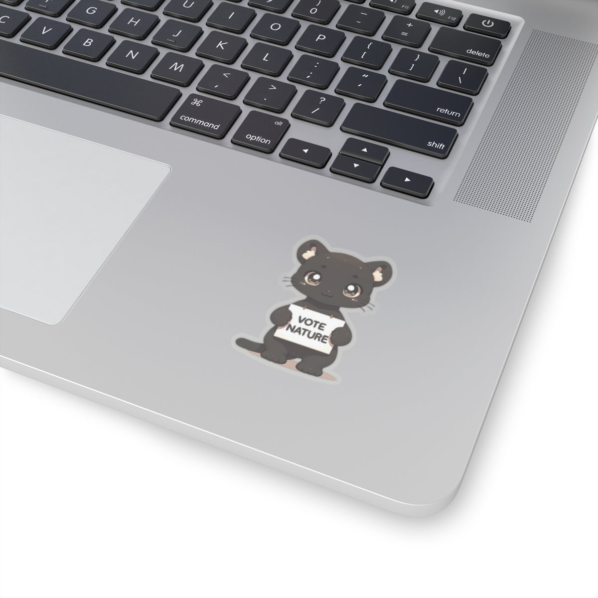 Inspirational Cute Panther Statement vinyl Sticker: Vote Nature! for laptop, kindle, phone, ipad, instrument case, notebook, mood board