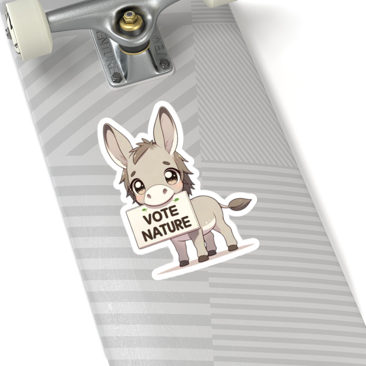 Inspirational Cute Donkey Statement vinyl Sticker: Vote Nature! for laptop, kindle, phone, ipad, instrument case, notebook, mood board