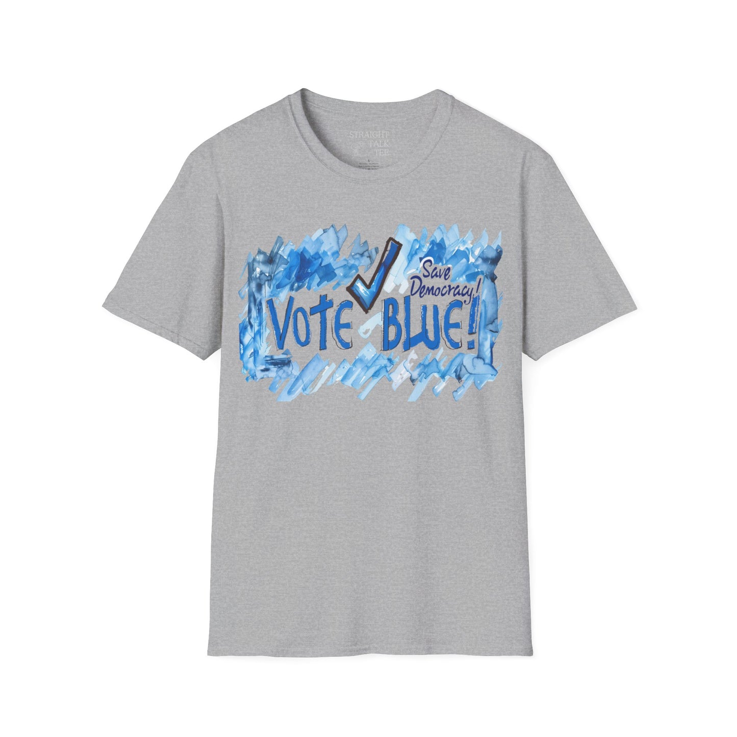 Save Democracy! Vote Blue! Statement Soft-Style t-shirt |unisex| Political Shirt Show you Care! Activism, Inspire Others and Speak Your Mind!