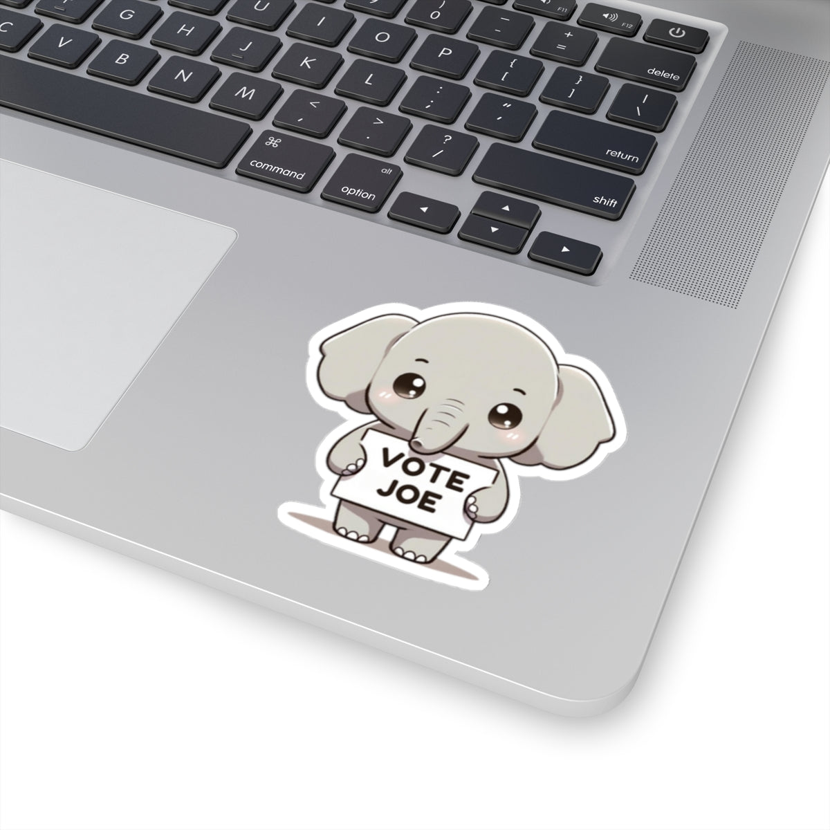 Cute Elephant Statement vinyl Sticker: Vote Joe! for laptop, kindle, phone, ipad, instrument case, notebook, mood board, or wall