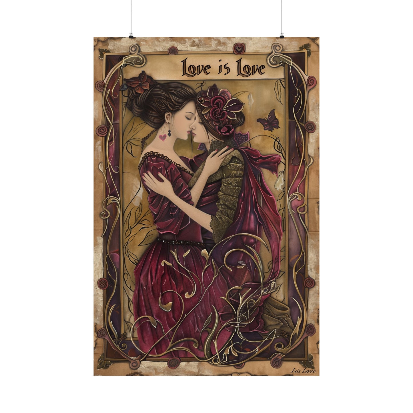 Love is Love Matte Poster Political Pride Wall Art for Home Office Dorm Decor