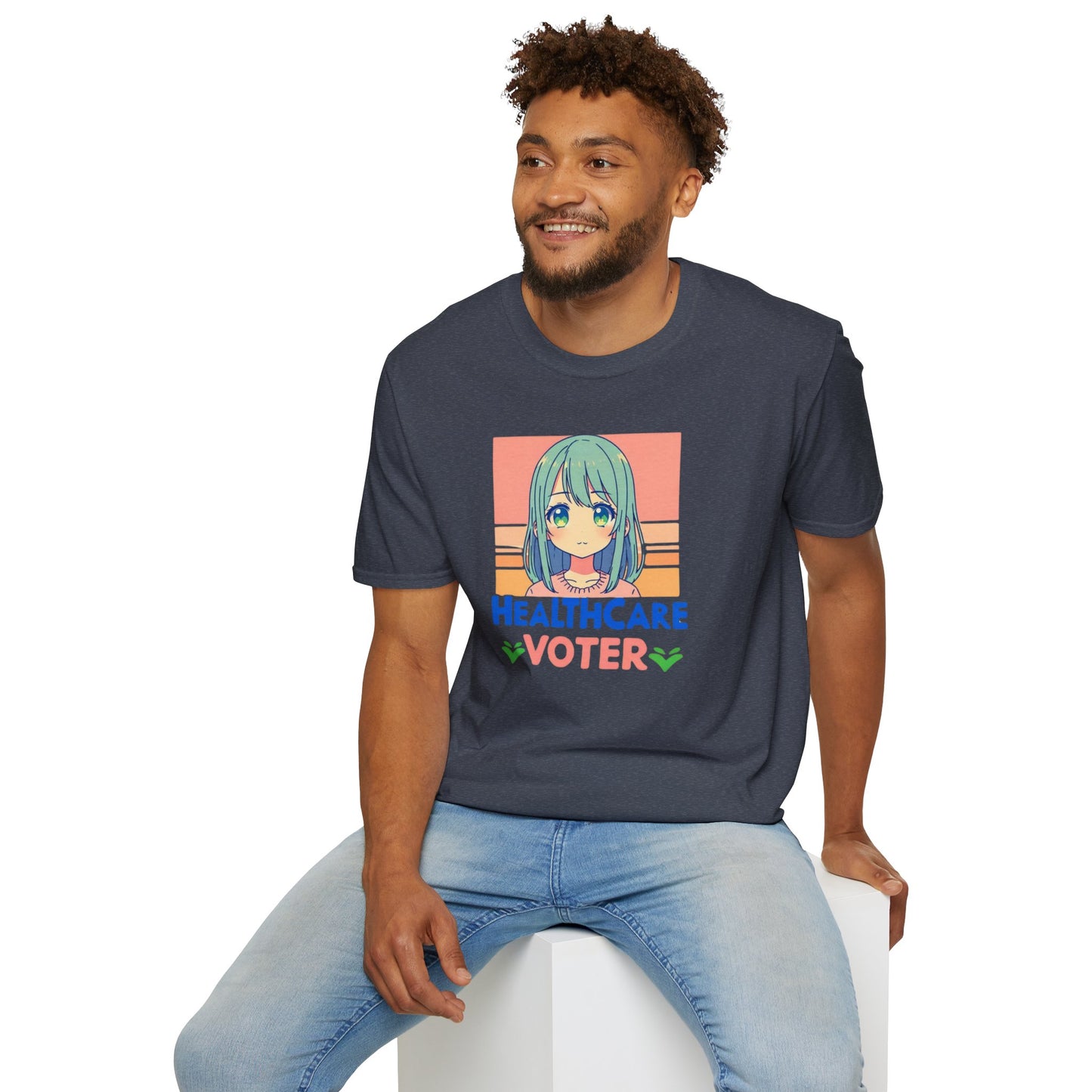 Inspire Voters and Show you Care! |Unisex| Softstyle T-Shirt: Healthcare Voter