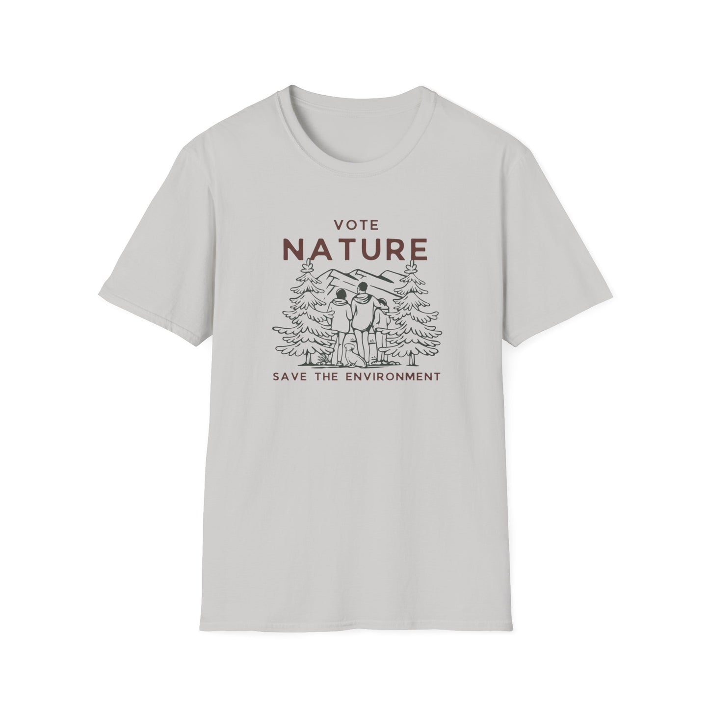 Inpirational Statement Soft-Syle Cotton t-shirt: Vote Nature, Save the Environment! Show you Care!