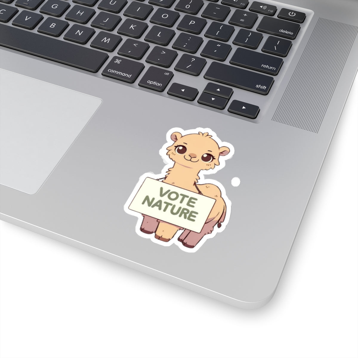 Inspirational Cute Camel Statement vinyl Sticker: Vote Nature! for laptop, kindle, phone, ipad, instrument case, notebook, mood board