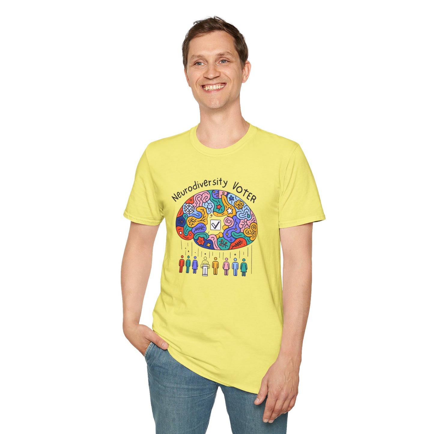 Neurodiversity Voter! Inspiring Statement Soft Style t-shirt |unisex| Whimsical Community, Show You Care! Activism!