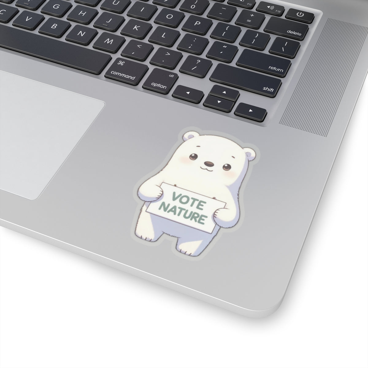 Inspirational Cute Polar Bear Statement vinyl Sticker: Vote Nature! for laptop, kindle, phone, ipad, instrument case, notebook, mood board