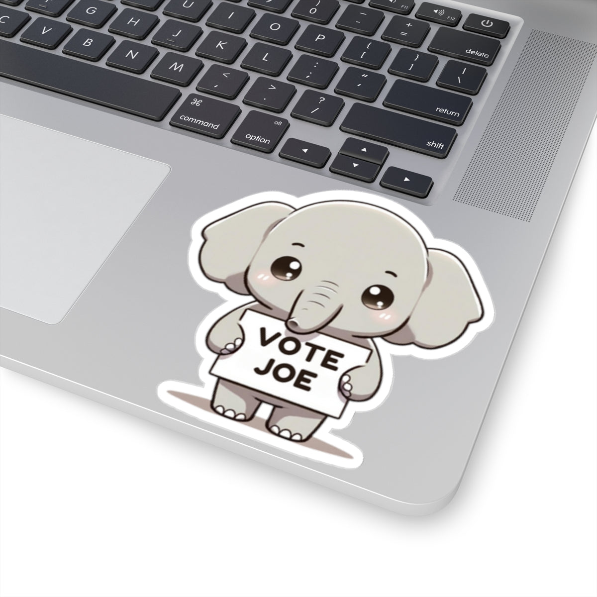 Cute Elephant Statement vinyl Sticker: Vote Joe! for laptop, kindle, phone, ipad, instrument case, notebook, mood board, or wall