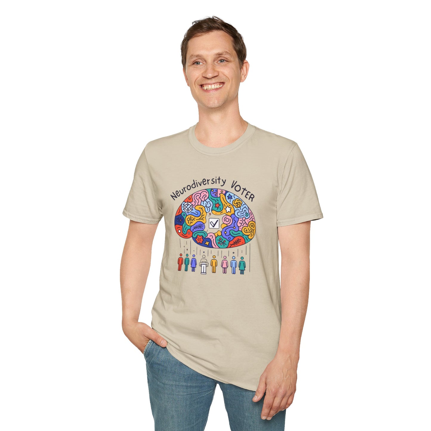 Neurodiversity Voter! Inspiring Statement Soft Style t-shirt |unisex| Whimsical Community, Show You Care! Activism!