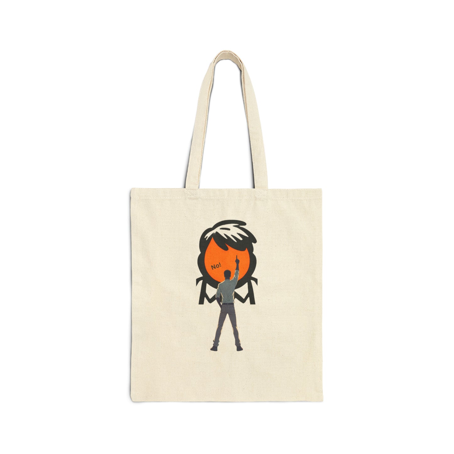 Orange Dictator NO! v4 (Canvas Tote Bag)