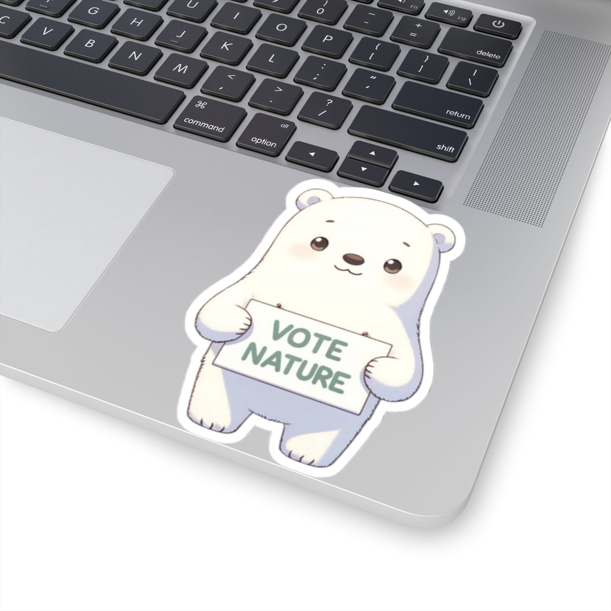 Inspirational Cute Polar Bear Statement vinyl Sticker: Vote Nature! for laptop, kindle, phone, ipad, instrument case, notebook, mood board