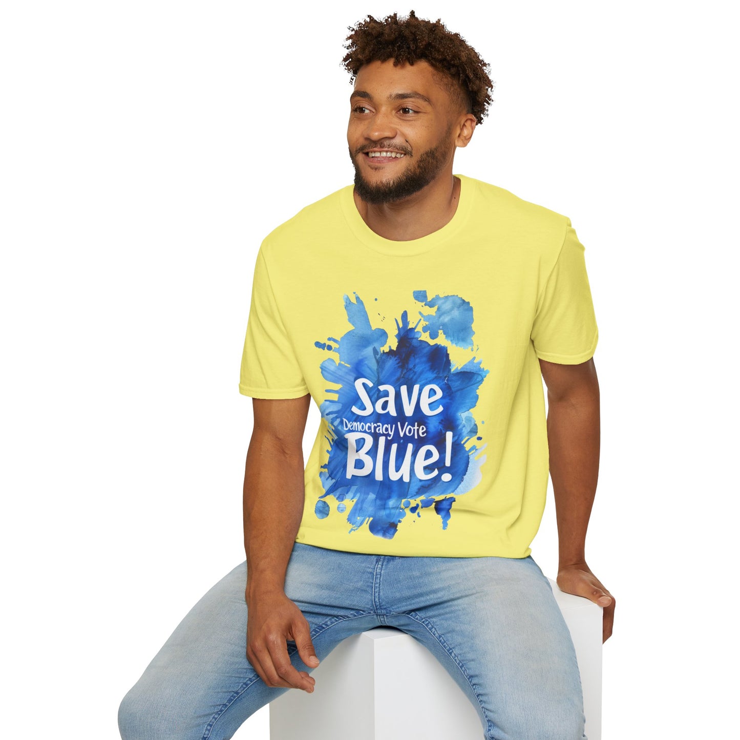 Save Democracy Vote Blue! Statement Soft-Style t-shirt |unisex| Political Shirt Show you Care! Activism, Inspire Others and Speak Your Mind