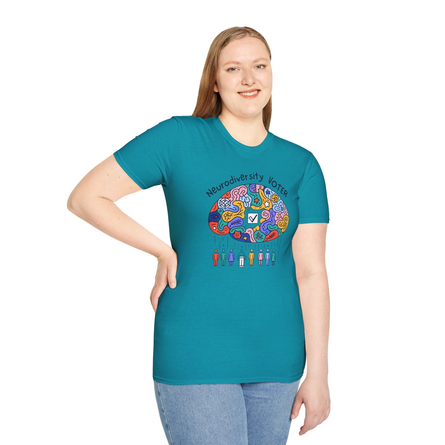 Neurodiversity Voter! Inspiring Statement Soft Style t-shirt |unisex| Whimsical Community, Show You Care! Activism!