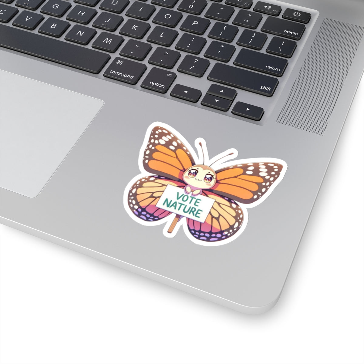 Inspirational Cute Butterfly Statement vinyl Sticker: Vote Nature! for laptop, kindle, phone, ipad, instrument case, notebook, mood board