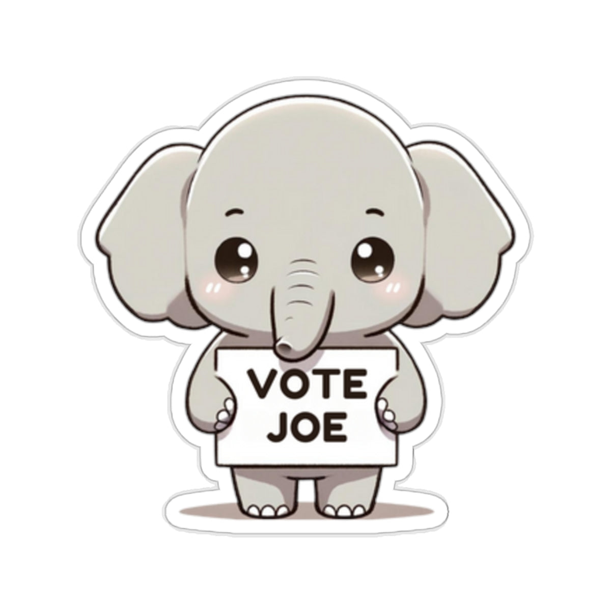 Cute Elephant Statement vinyl Sticker: Vote Joe! for laptop, kindle, phone, ipad, instrument case, notebook, mood board, or wall