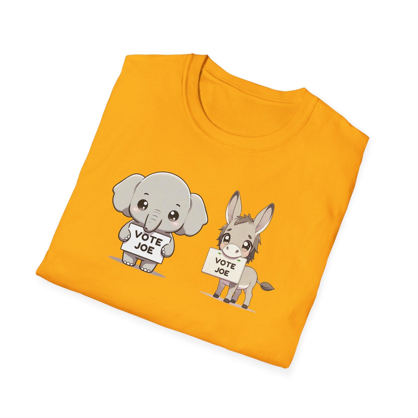 Cute Elephant and Donkey Agree! Vote Joe! Inspiring Statement Soft Style t-shirt |unisex| Minimalist Activism! Show You Care!