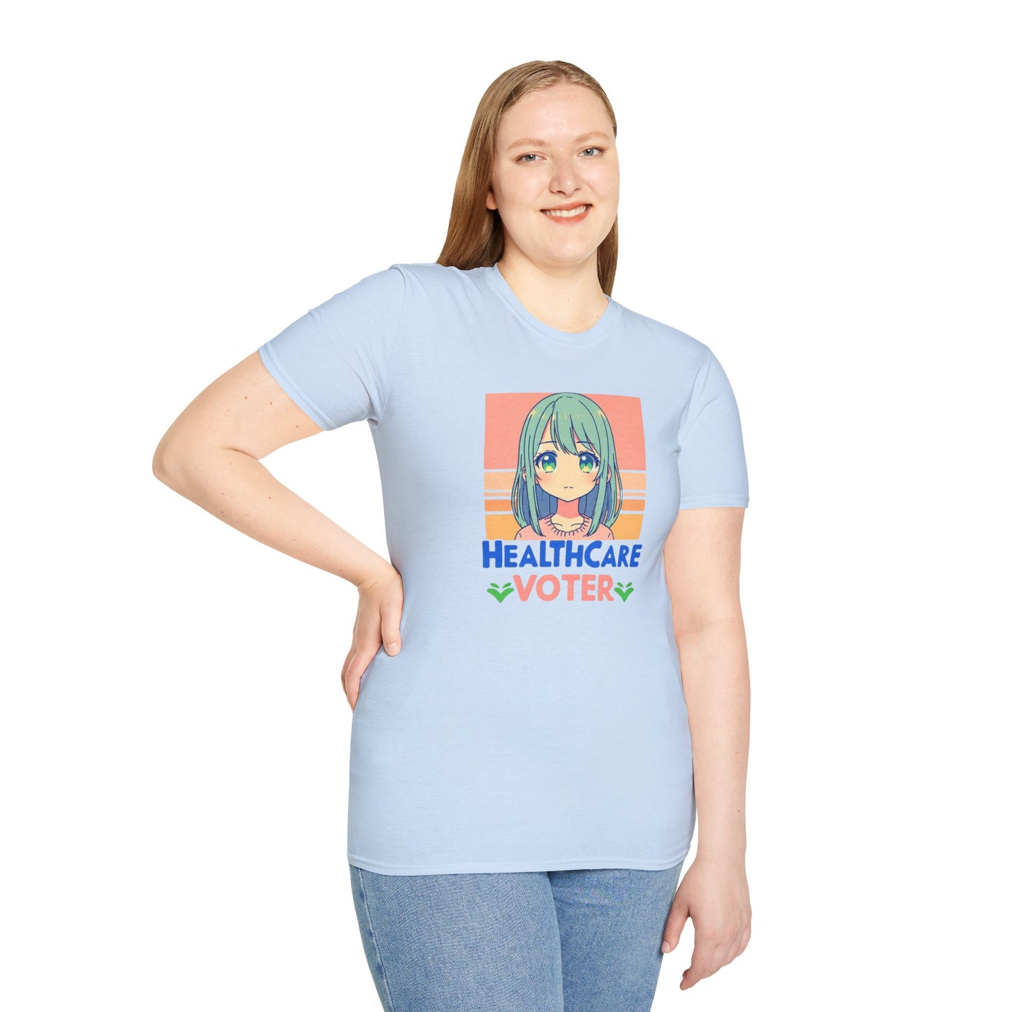 Inspire Voters and Show you Care! |Unisex| Softstyle T-Shirt: Healthcare Voter