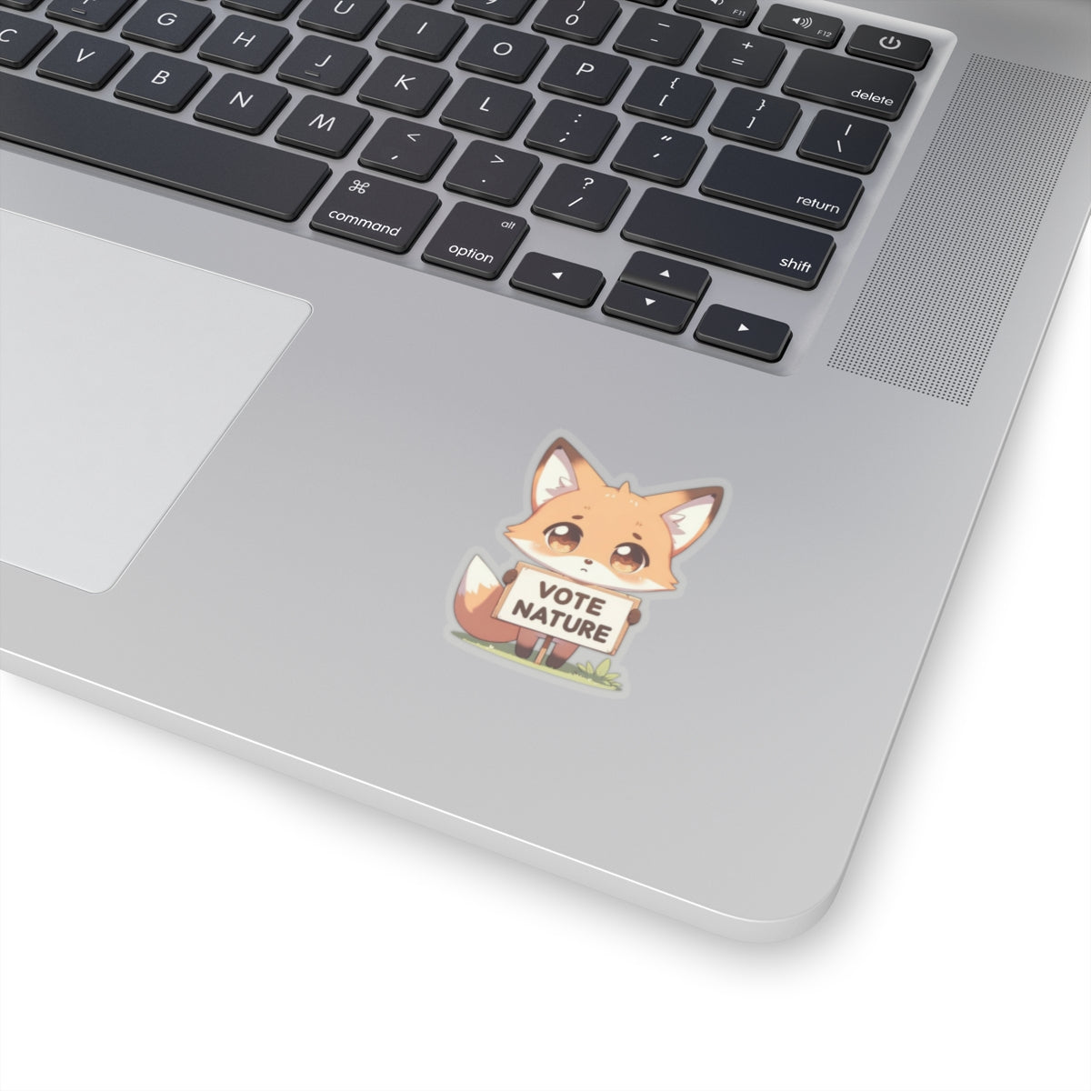 Inspirational Cute Fox Statement vinyl Sticker: Vote Nature! for laptop, kindle, phone, ipad, instrument case, notebook, mood board, or wall