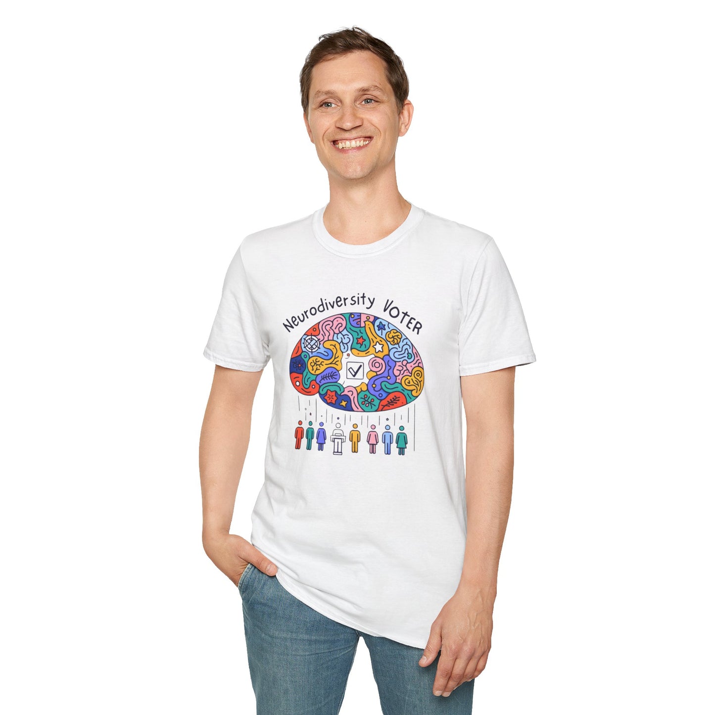 Neurodiversity Voter! Inspiring Statement Soft Style t-shirt |unisex| Whimsical Community, Show You Care! Activism!