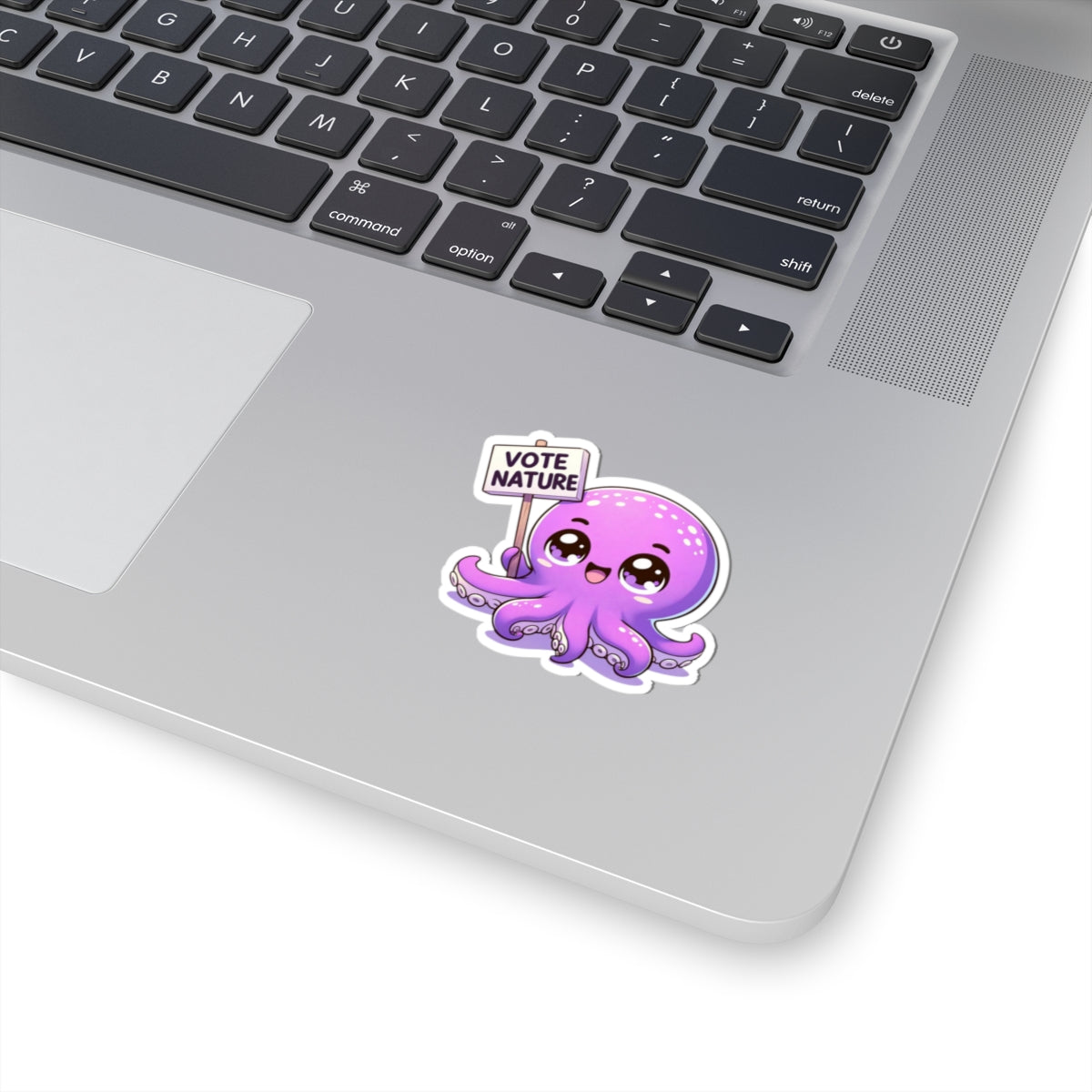 Inspirational Cute Octopus Statement vinyl Sticker: Vote Nature! for laptop, kindle, phone, ipad, instrument case, notebook, mood board