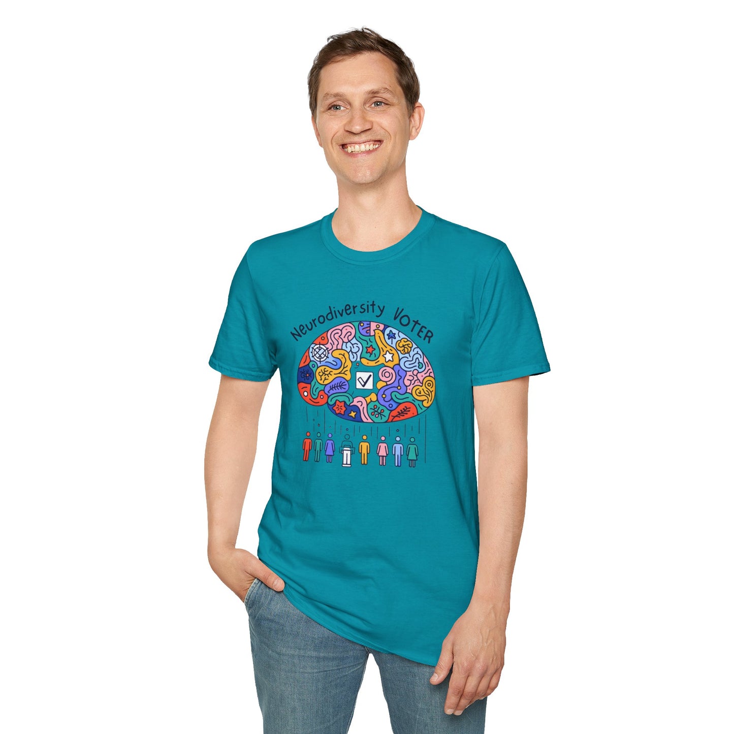 Neurodiversity Voter! Inspiring Statement Soft Style t-shirt |unisex| Whimsical Community, Show You Care! Activism!