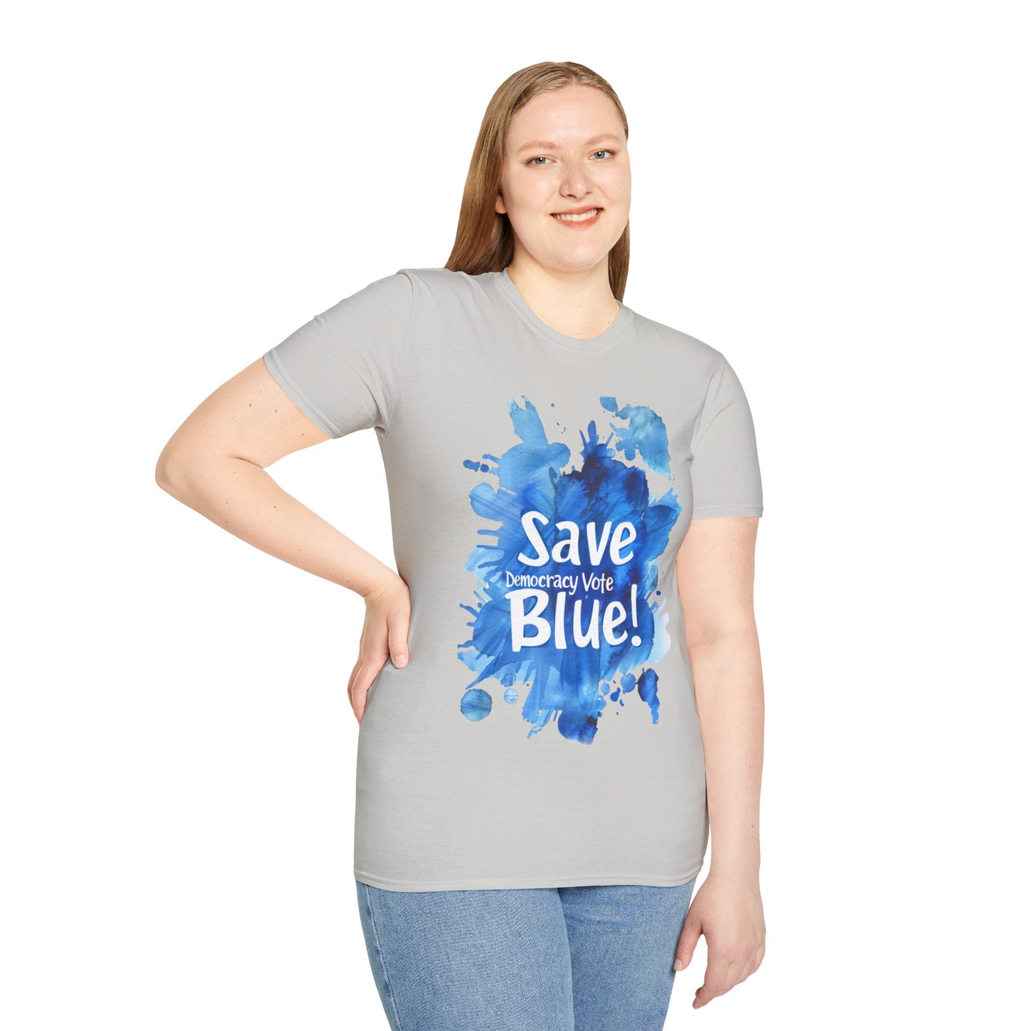 Save Democracy Vote Blue! Statement Soft-Style t-shirt |unisex| Political Shirt Show you Care! Activism, Inspire Others and Speak Your Mind