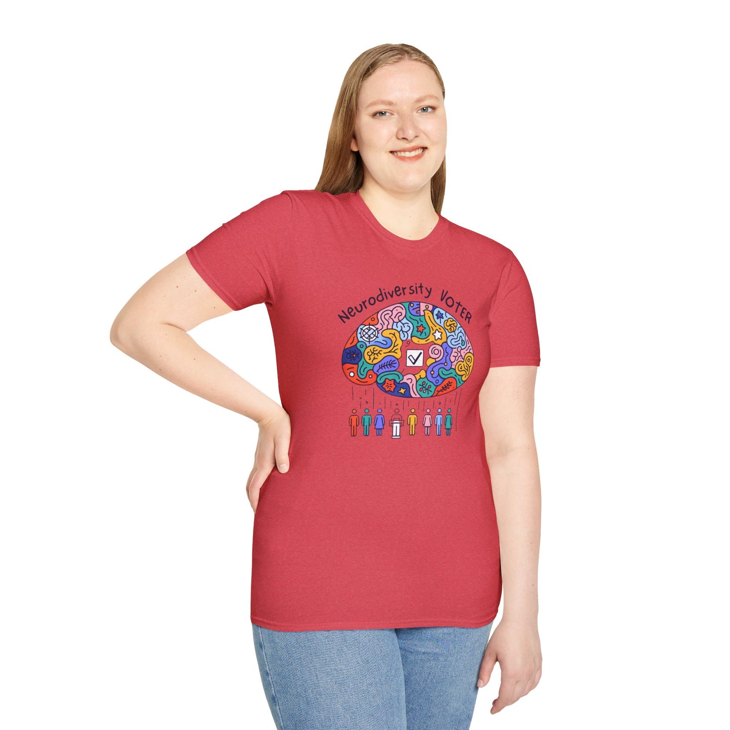 Neurodiversity Voter! Inspiring Statement Soft Style t-shirt |unisex| Whimsical Community, Show You Care! Activism!