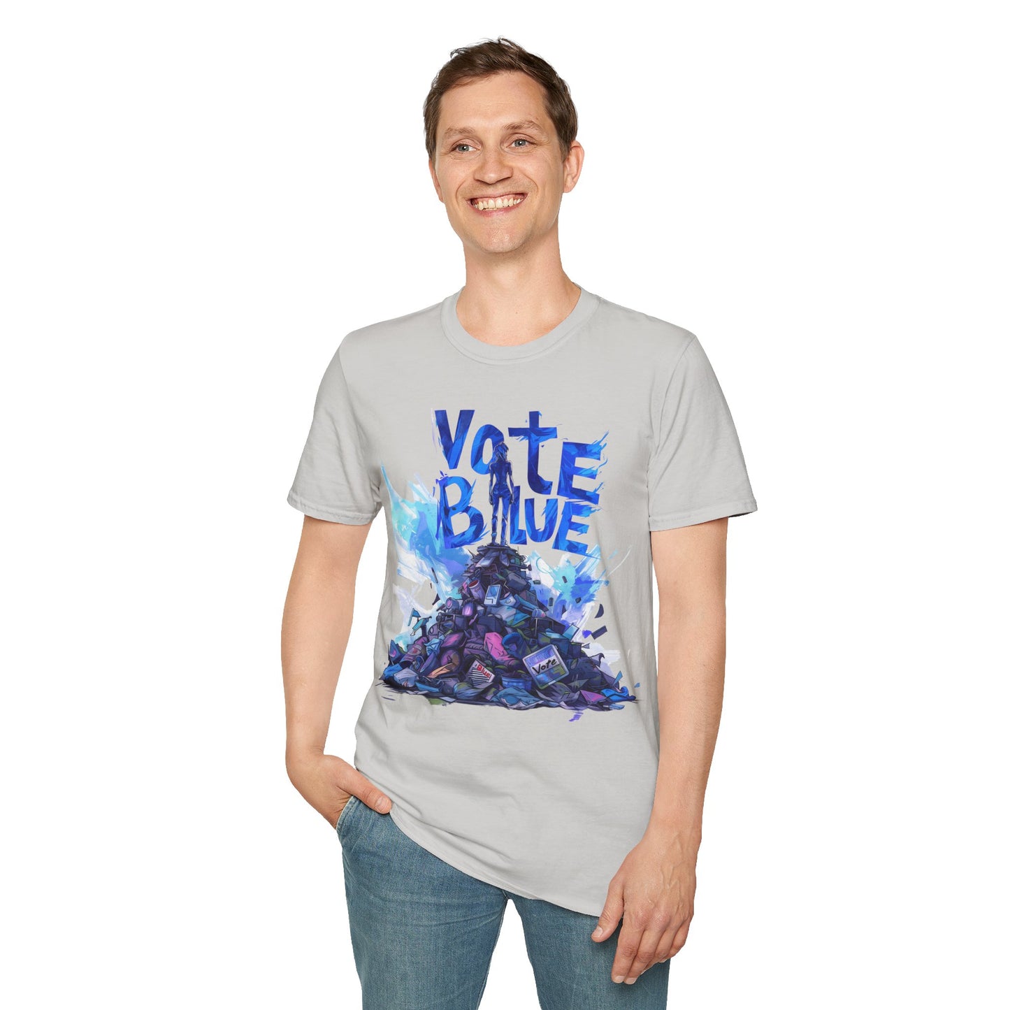 Vote Blue t-shirt Political tee Cyberpunk Protest Activism tshirt Leftist Liberal shirt Election Democrat t shirt