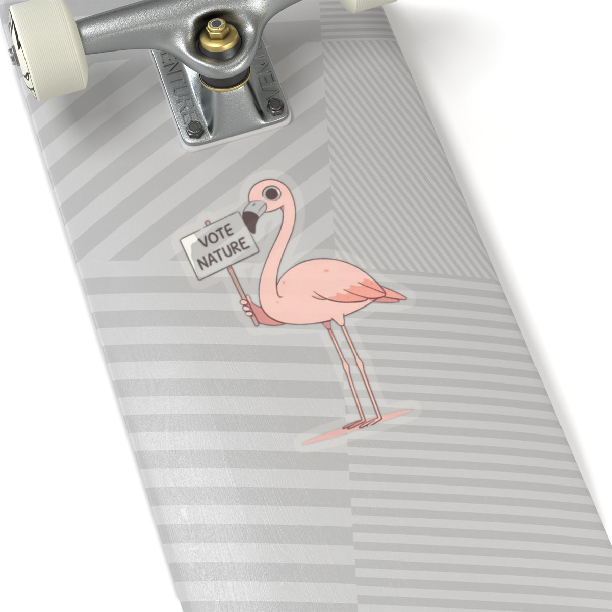 Inspirational Cute Flamingo Statement vinyl Sticker: Vote Nature! for laptop, kindle, phone, ipad, instrument case, notebook, mood board