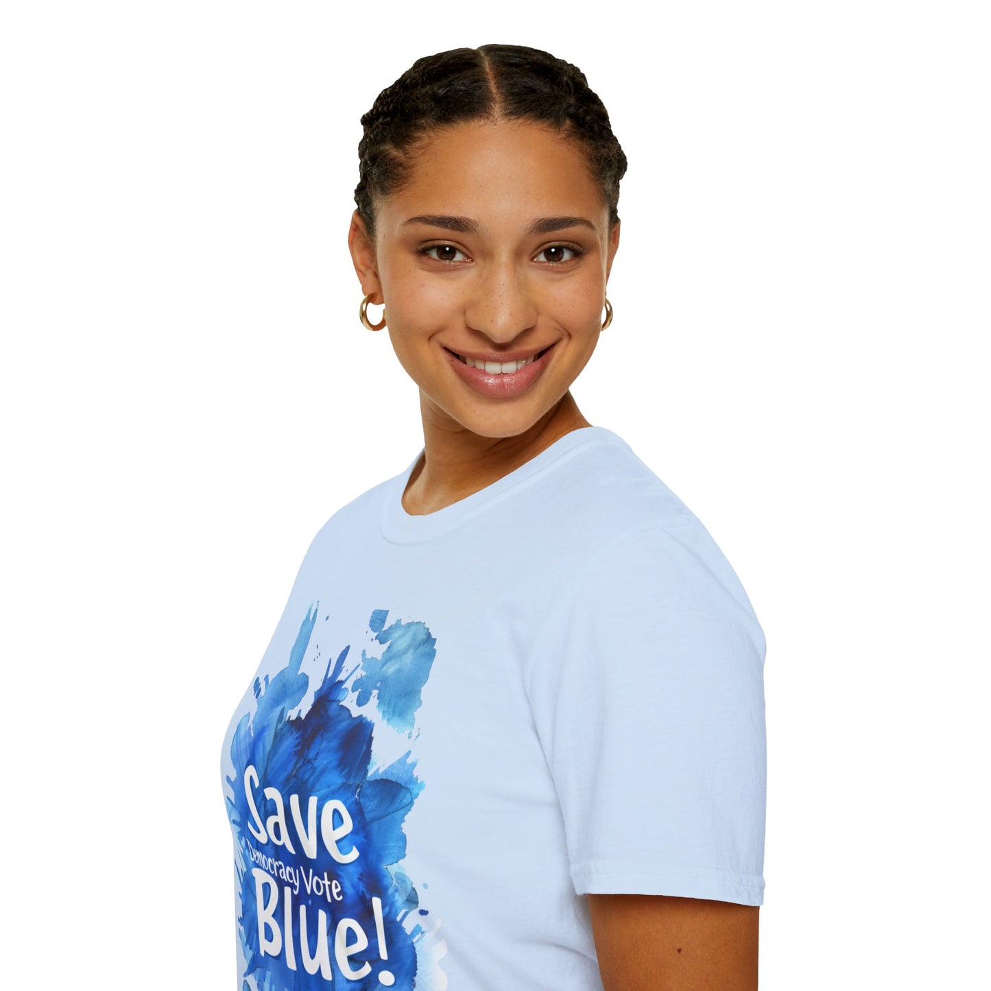 Save Democracy Vote Blue! Statement Soft-Style t-shirt |unisex| Political Shirt Show you Care! Activism, Inspire Others and Speak Your Mind