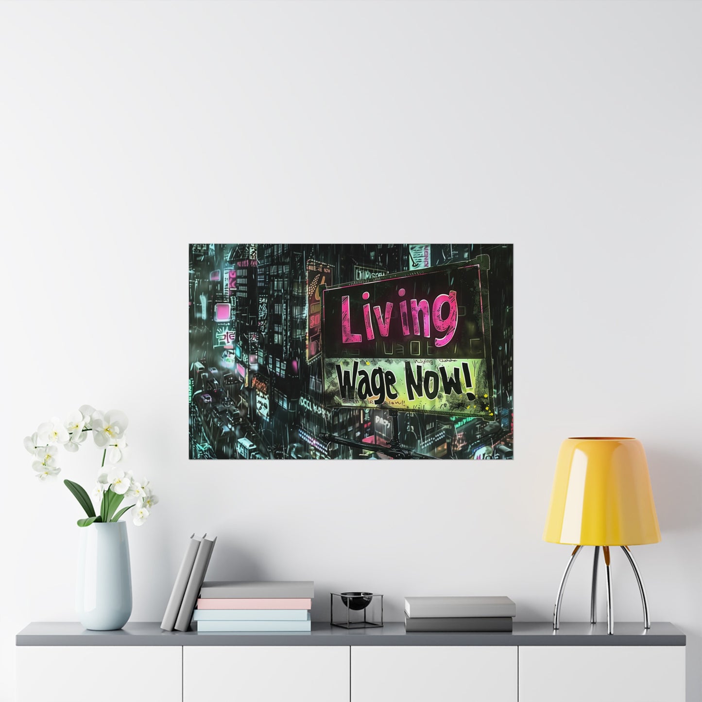 Living Wage Now! Matte Poster Political Poster for Home Office Dorm Wall Art